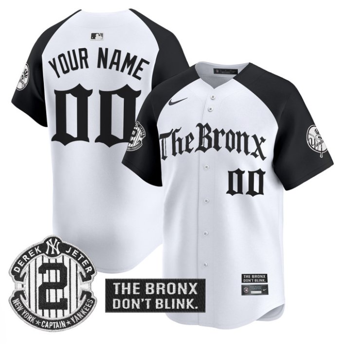 Personalized Custom New York Yankees Jersey The Bronx Gothic Ink Drop Edition Stitched Alternate