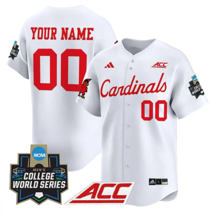 Personalized Custom Louisville Cardinals Jersey 2025 World Series Stitched White