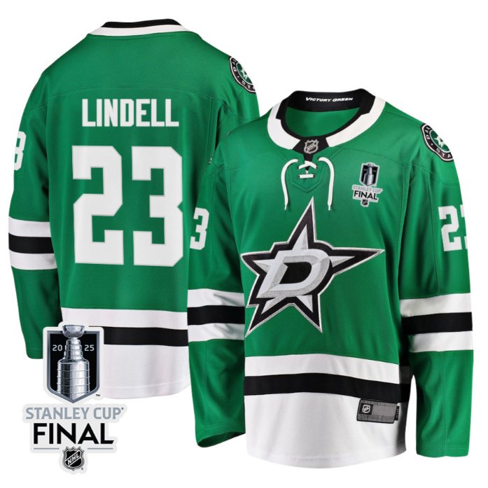 Personalized Esa Lindell 23 Dallas Stars 2025 STANLEY CUP Final Patch Home Men Jersey Green