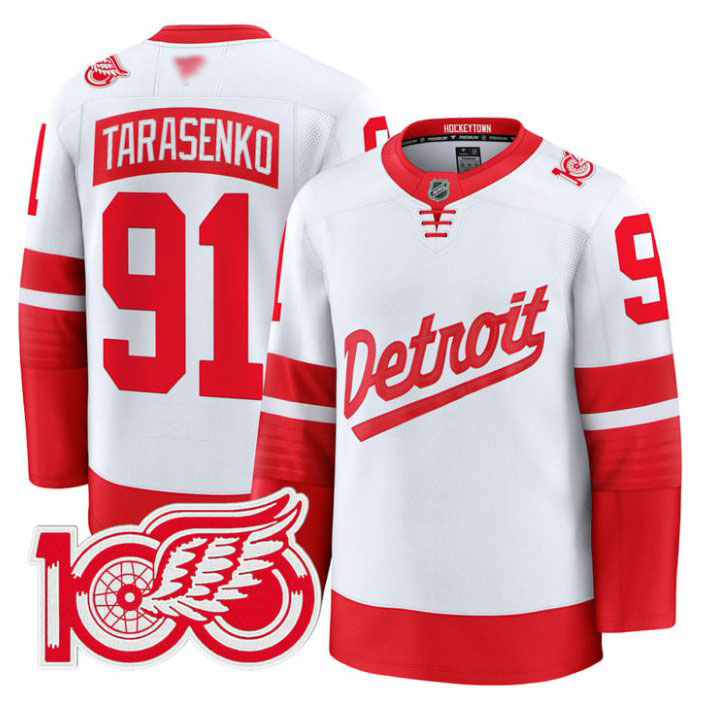 Personalized Vladimir Tarasenko Jersey #91 Detroit Red Wings 100th Anniversary Stadium