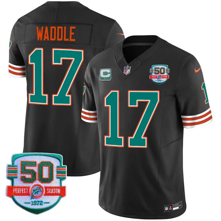 Personalized Men’s Jaylen Waddle #17 Miami Dolphins Miami Vice Black Limited Jersey