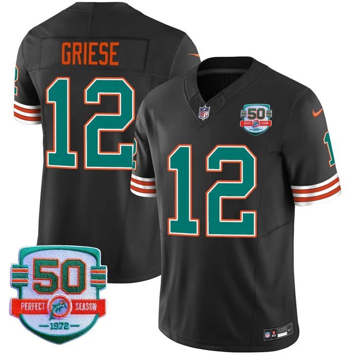 Personalized Men’s Bob Griese #12 Miami Dolphins Miami Vice Black Limited Jersey