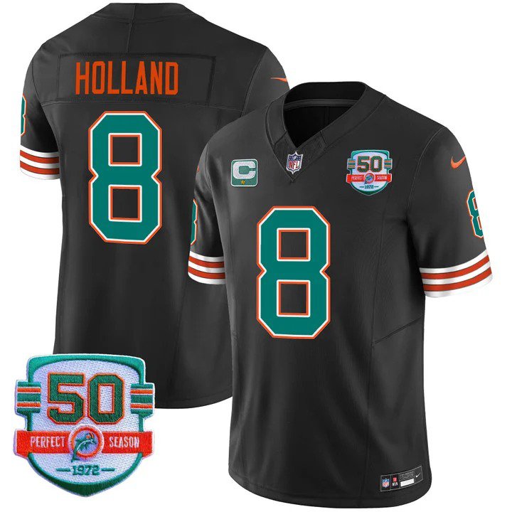 Personalized Men’s Jevon Holland #8 Miami Dolphins Miami Vice Black Limited Jersey