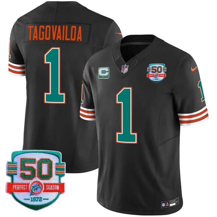 Personalized Men’s Tua Tagovailoa #1 Miami Dolphins Miami Vice Black Limited Jersey