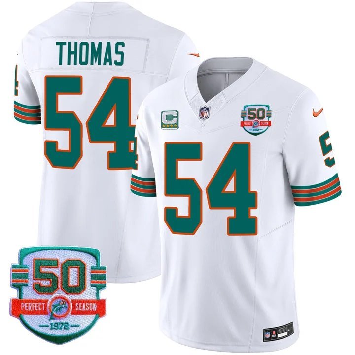 Personalized Men’s Zach Thomas #54 Miami Dolphins Miami Vice White Limited Jersey