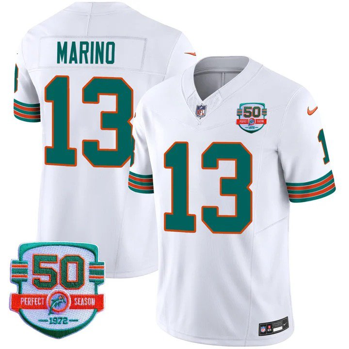Personalized Men’s Dan Marino #13 Miami Dolphins Miami Vice White Limited Jersey