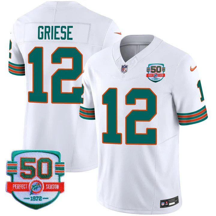 Personalized Men’s Bob Griese #12 Miami Dolphins Miami Vice White Limited Jersey