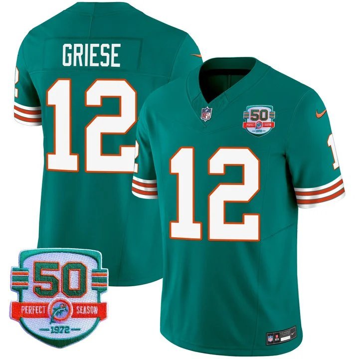 Personalized Men’s Bob Griese #12 Miami Dolphins Miami Vice Aqua Limited Jersey