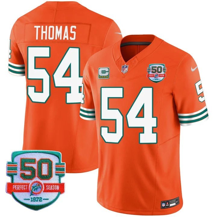 Personalized Men’s Zach Thomas #54 Miami Dolphins Miami Vice Orange Limited Jersey