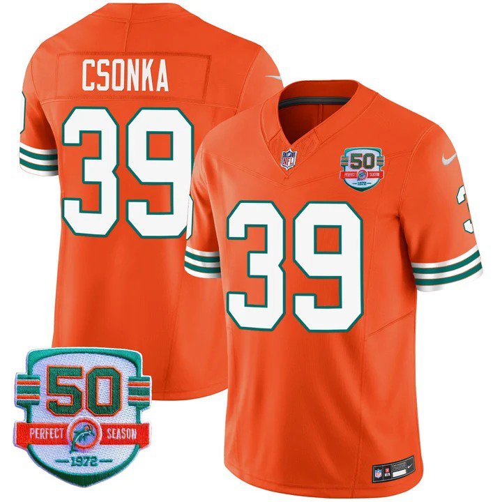 Personalized Men’s Larry Csonka #39 Miami Dolphins Miami Vice Orange Limited Jersey