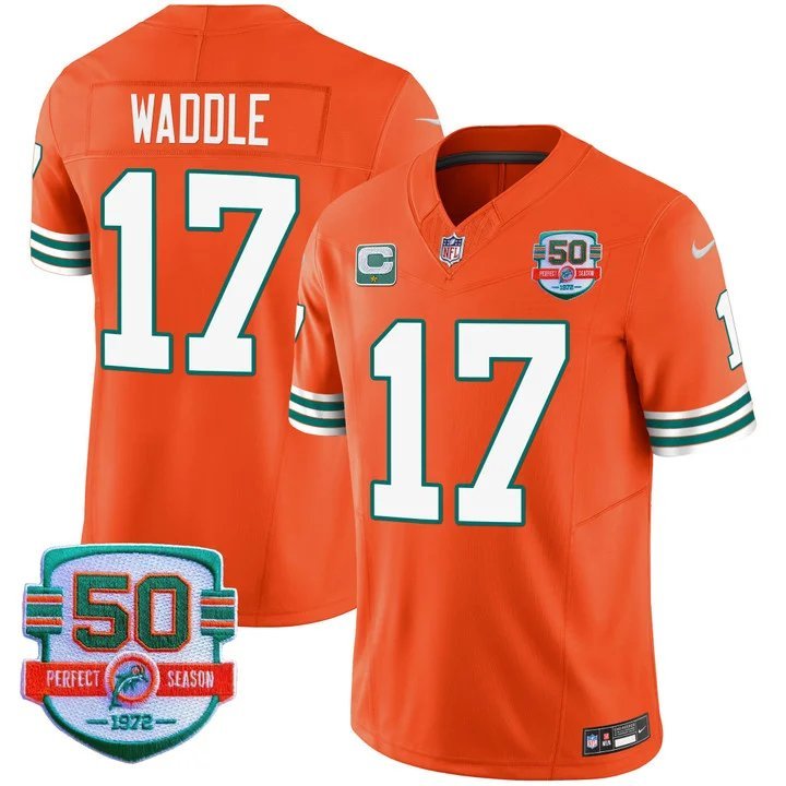 Personalized Men’s Jaylen Waddle #17 Miami Dolphins Miami Vice Orange Limited Jersey