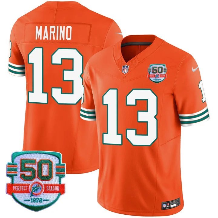 Personalized Men’s Dan Marino #13 Miami Dolphins Miami Vice Orange Limited Jersey