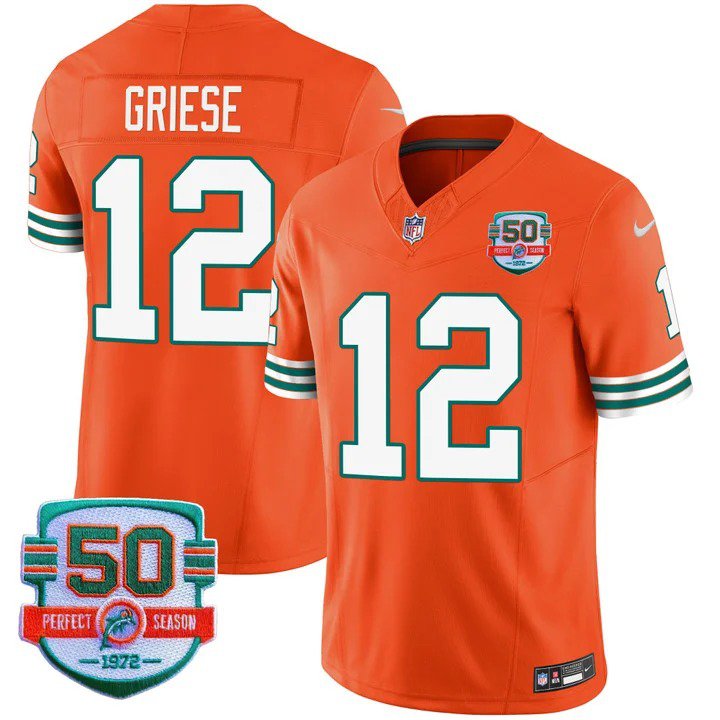Personalized Men’s Bob Griese #12 Miami Dolphins Miami Vice Orange Limited Jersey
