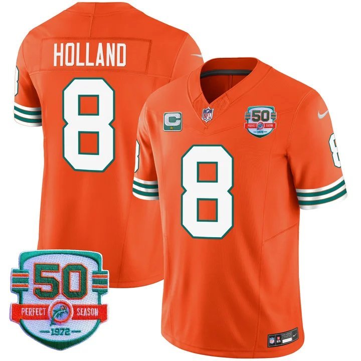 Personalized Men’s Jevon Holland #8 Miami Dolphins Miami Vice Orange Limited Jersey