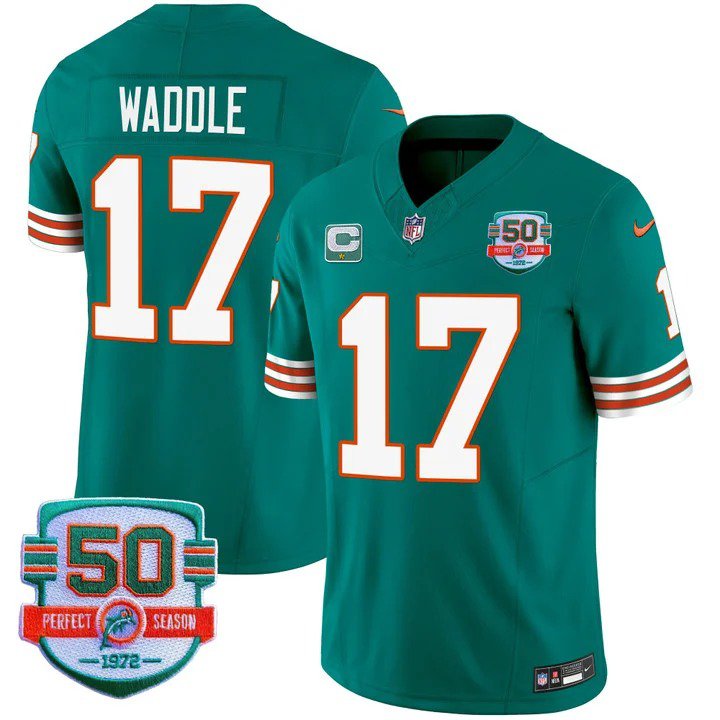 Personalized Men’s Jaylen Waddle #17 Miami Dolphins Miami Vice Aqua Limited Jersey