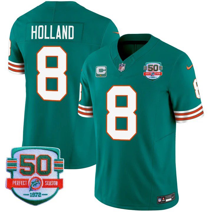 Personalized Men’s Jevon Holland #8 Miami Dolphins Miami Vice Aqua Limited Jersey