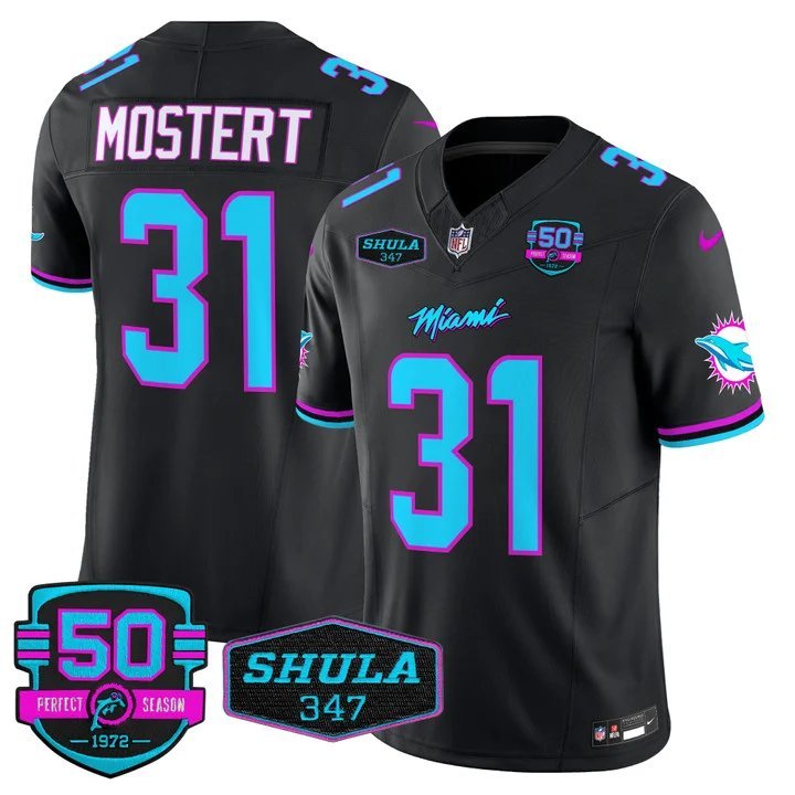 Personalized Men’s Raheem Mostert #31 Miami Dolphins Miami Vice Black Limited Jersey