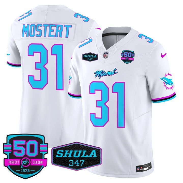 Personalized Men’s Raheem Mostert #31 Miami Dolphins Miami Vice White Limited Jersey