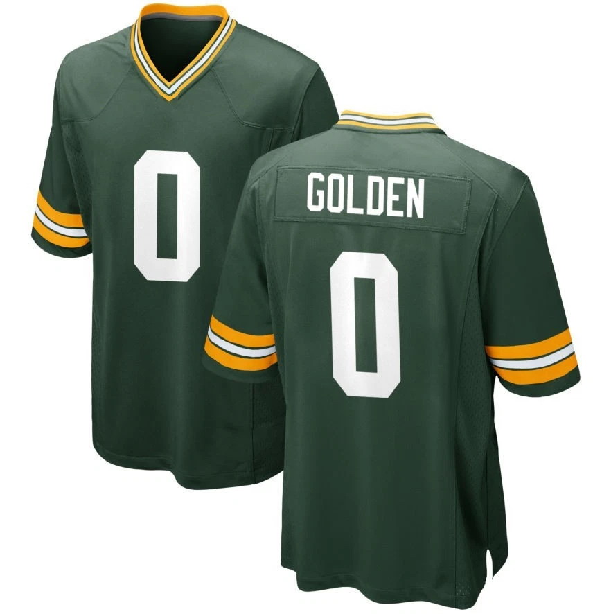 Personalized Men’s Green Bay Packers #0 Matthew Golden Away Game Green Jersey