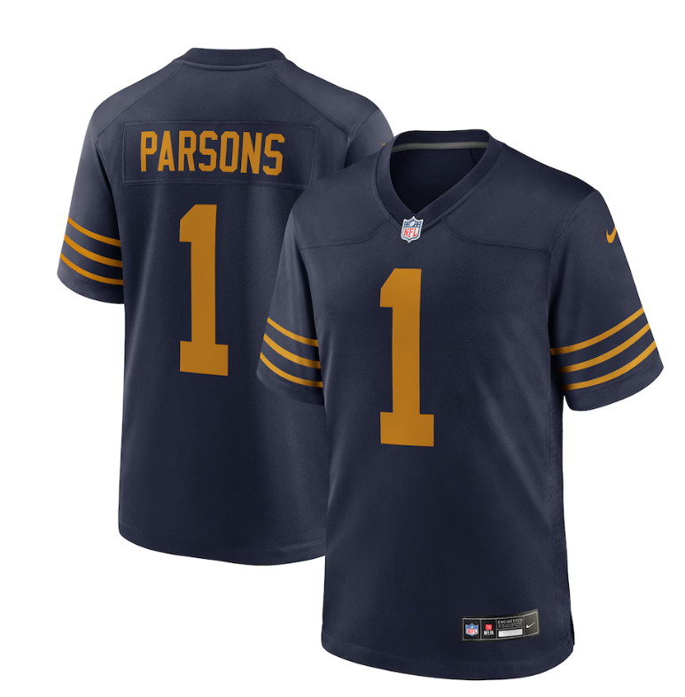 Personalized Men’s #1 Micah Parsons Navy Green Bay Packers The 1923 Classic Game Jersey