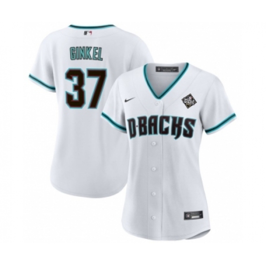 Personalized Women’s Arizona Diamondbacks #37 Kevin Ginkel White 2023 World Series Stitched Baseball Jersey