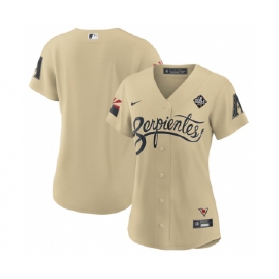Personalized Women’s Arizona Diamondbacks Blank Gold 2023 World Series City Connect Stitched Baseball Jersey