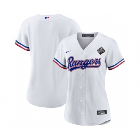 Personalized Women’s Texas Rangers Blank White 2023 World Series Stitched Baseball Jersey