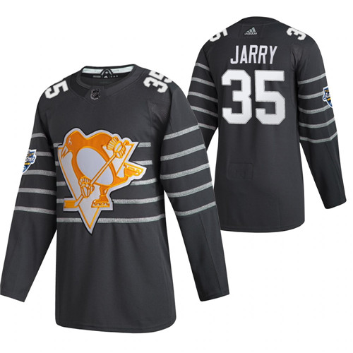 Personalized Men’s Pittsburgh Penguins #35 Tristan Jarry Grey All Star Stitched NHL Jersey
