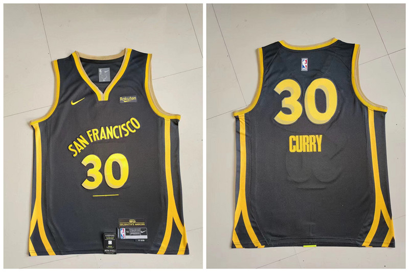 Personalized Warriors 30 Stephen Curry Black 2023-24 City Edition Swingman Jersey
