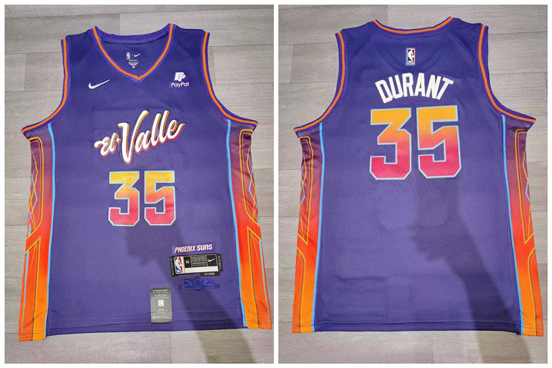 Personalized Suns 35 Kevin Durant Purple 2023-24 City Edition Swingman Jersey