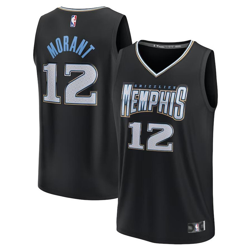 Personalized Men’s Fanatics Branded Ja Morant Black Memphis Grizzlies 2022-23 Fastbreak City Edition Jersey