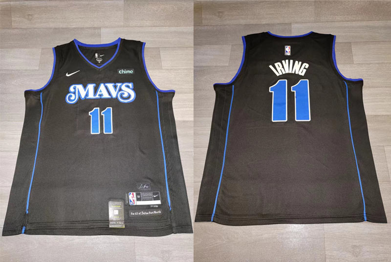 Personalized Mavericks 11 Kyrie Irving Black 2023-24 City Edition Swingman Jersey