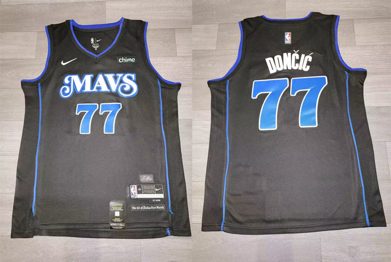 Personalized Mavericks 77 Luka Doncic Black 2023-24 City Edition Swingman Jersey