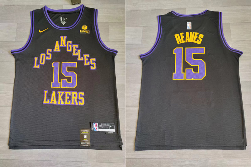 Personalized Lakers 15 Austin Reaves Black 2023-24 City Edition Swingman Jersey