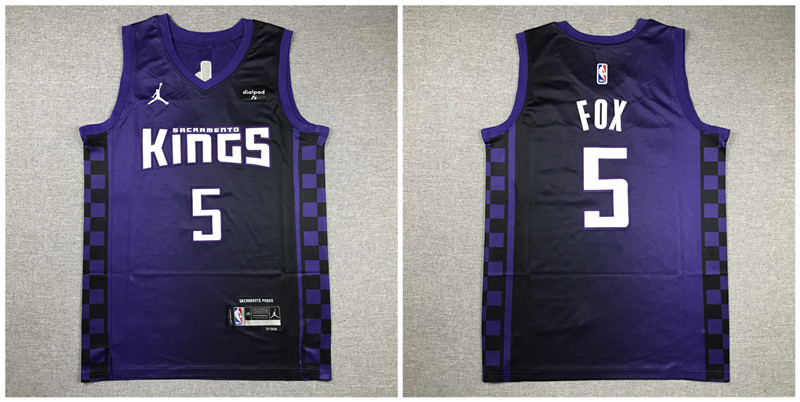Personalized Kings 5 De’Aaron Fox Purple 2023-2024 City Edition Swingman Jersey