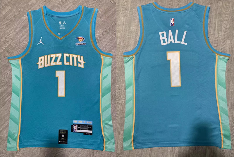 Personalized Hornets 1 LaMelo Ball Blue 2023-24 City Edition Swingman Jersey