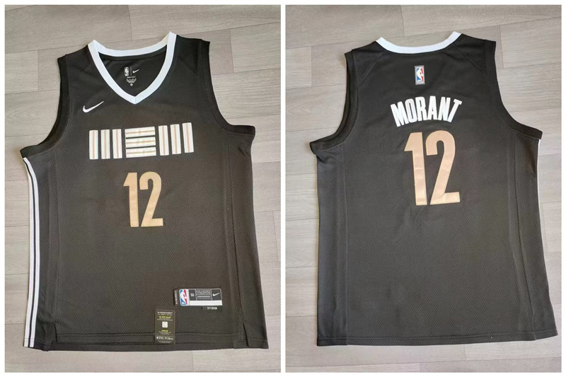 Personalized Grizzlies 12 Ja Morant Black 2023-24 City Edition Swingman Jersey