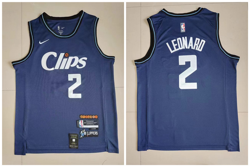 Personalized Clippers 2 Kawhi Leonard Navy 2023-24 City Edition Swingman Jersey