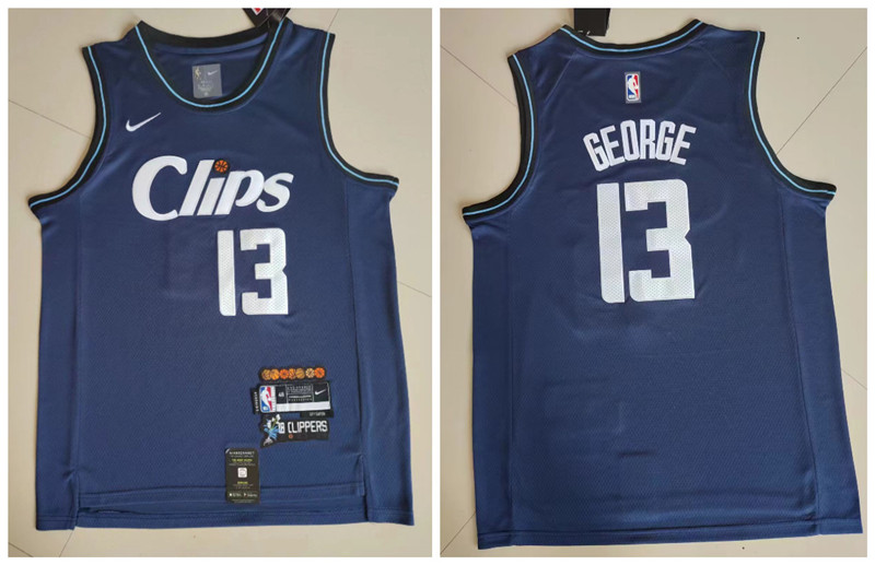 Personalized Clippers 13 Paul George Navy 2023-24 City Edition Swingman Jersey