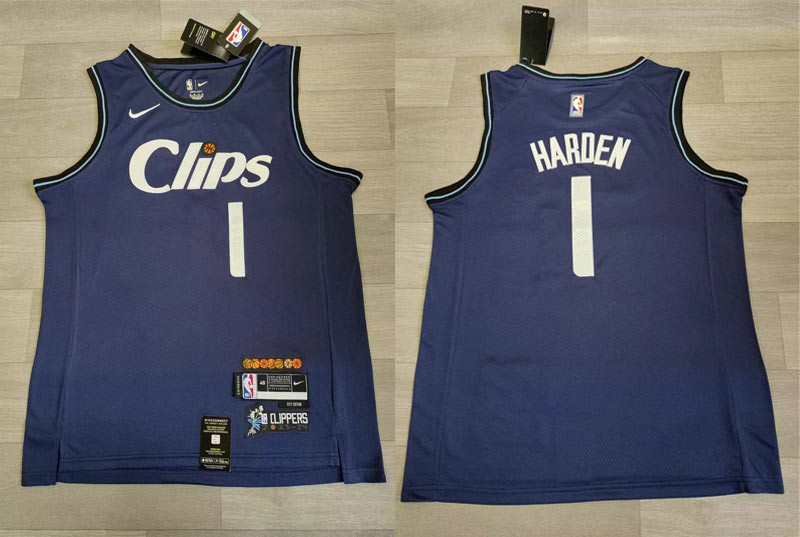 Personalized Clippers 1 James Harden Navy 2023-24 City Edition Swingman Jersey