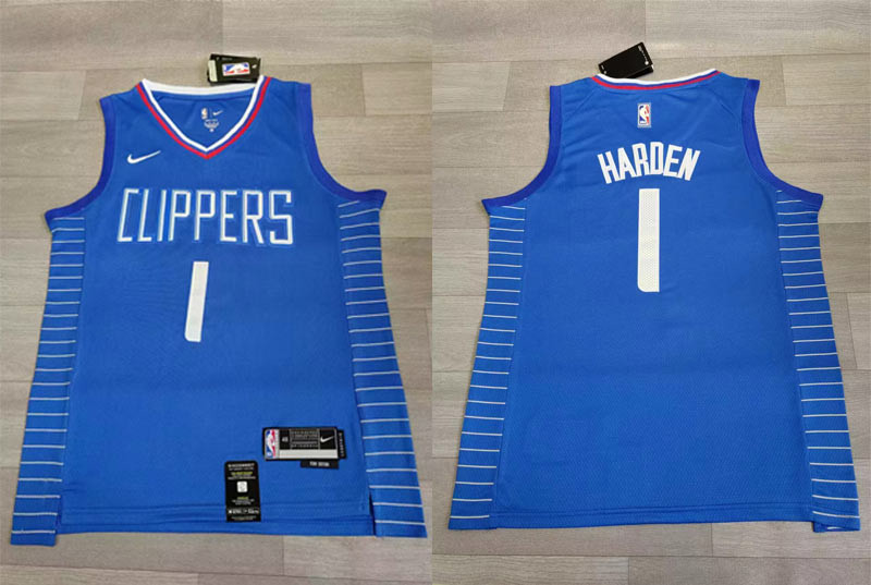 Personalized Clippers 1 James Harden Blue 2023-24 City Edition Swingman Jersey