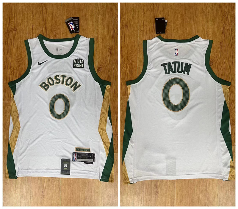 Personalized Celtics 0 Jayson Tatum White 2023-24 City Edition Swingman Jersey