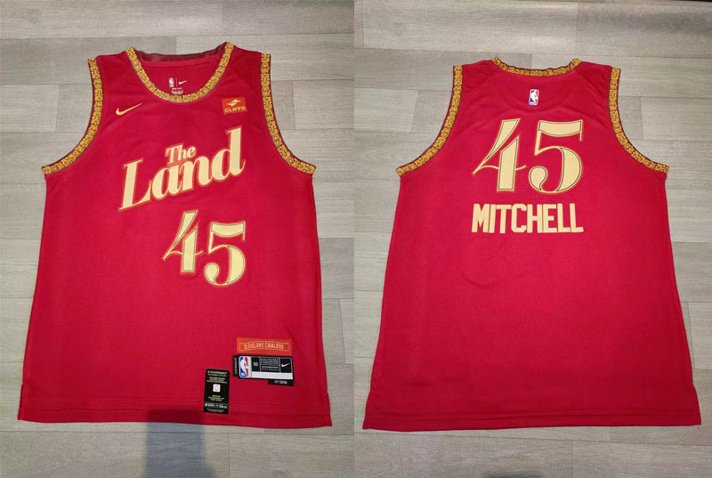 Personalized Cavaliers 45 Donovan Mitchell Red 2023-24 City Edition Swingman Jersey