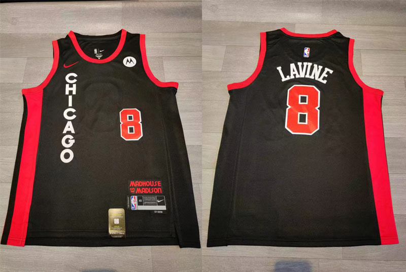 Personalized Bulls 8 Zach LaVine Black 2023-24 City Edition Swingman Jersey