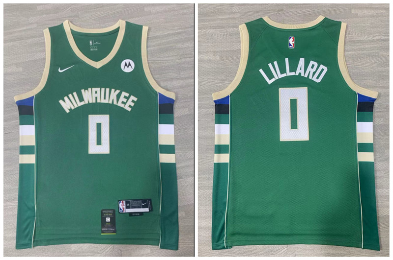 Personalized Bucks 0 Damian Lillard Green Swingman Jersey