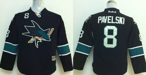 Personalized Youth San Jose Sharks #8 Joe Pavelski Black Jersey
