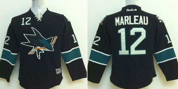 Personalized Youth San Jose Sharks #12 Patrick Marleau Black Jersey