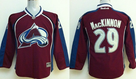 Personalized Colorado Avalanche #29 Nathan MacKinnon Red Youth Jersey