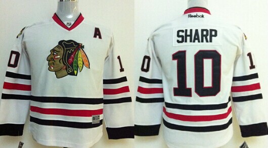 Personalized Youth Chicago Blackhawks #10 Patrick Sharp White Jersey