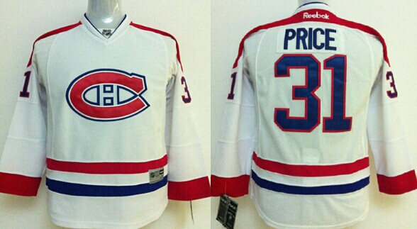 Personalized Youth Montreal Canadiens #31 Carey Price White Jersey